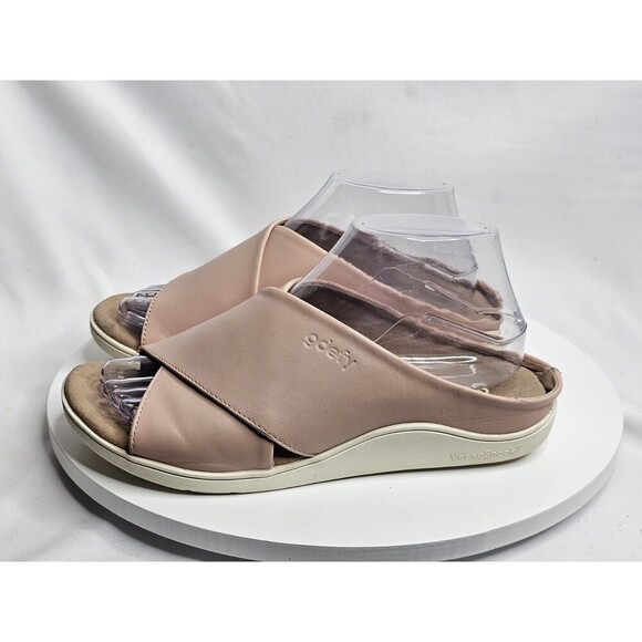 Gravity Defyer Sandals Pink Leather Slip On Slide Ortho Veroshock Shoes Womens 8 - Picture 1 of 8